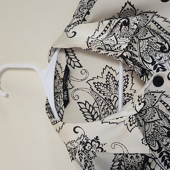 Zara Satin Paisley Print Button-Up Blouse Size Small - Picture 8 of 16